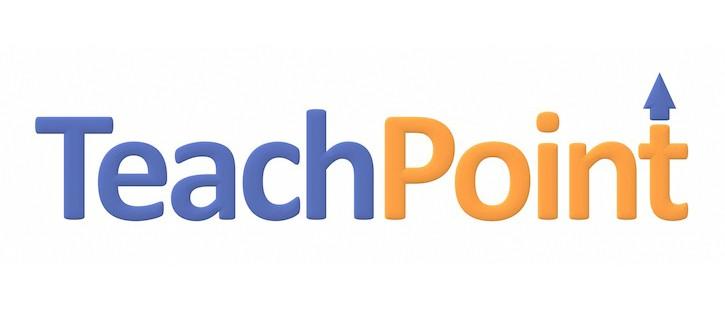 TeachPoint logo is purple and orange